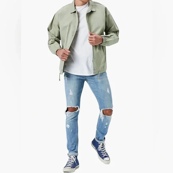 Men’s Forever 21 Good Times Bad Times Graphic Coach Jacket Size Small - Picture 2 of 5